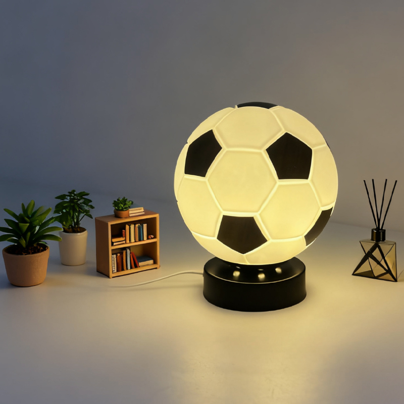 Home Decor Glass - Lampe de table LED de football,