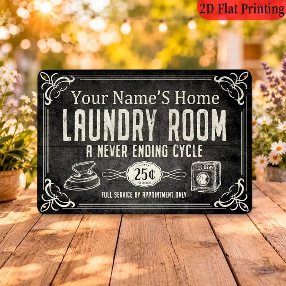 Home Decor Kitchen - Panneau de lavage personnalisé avec nom,