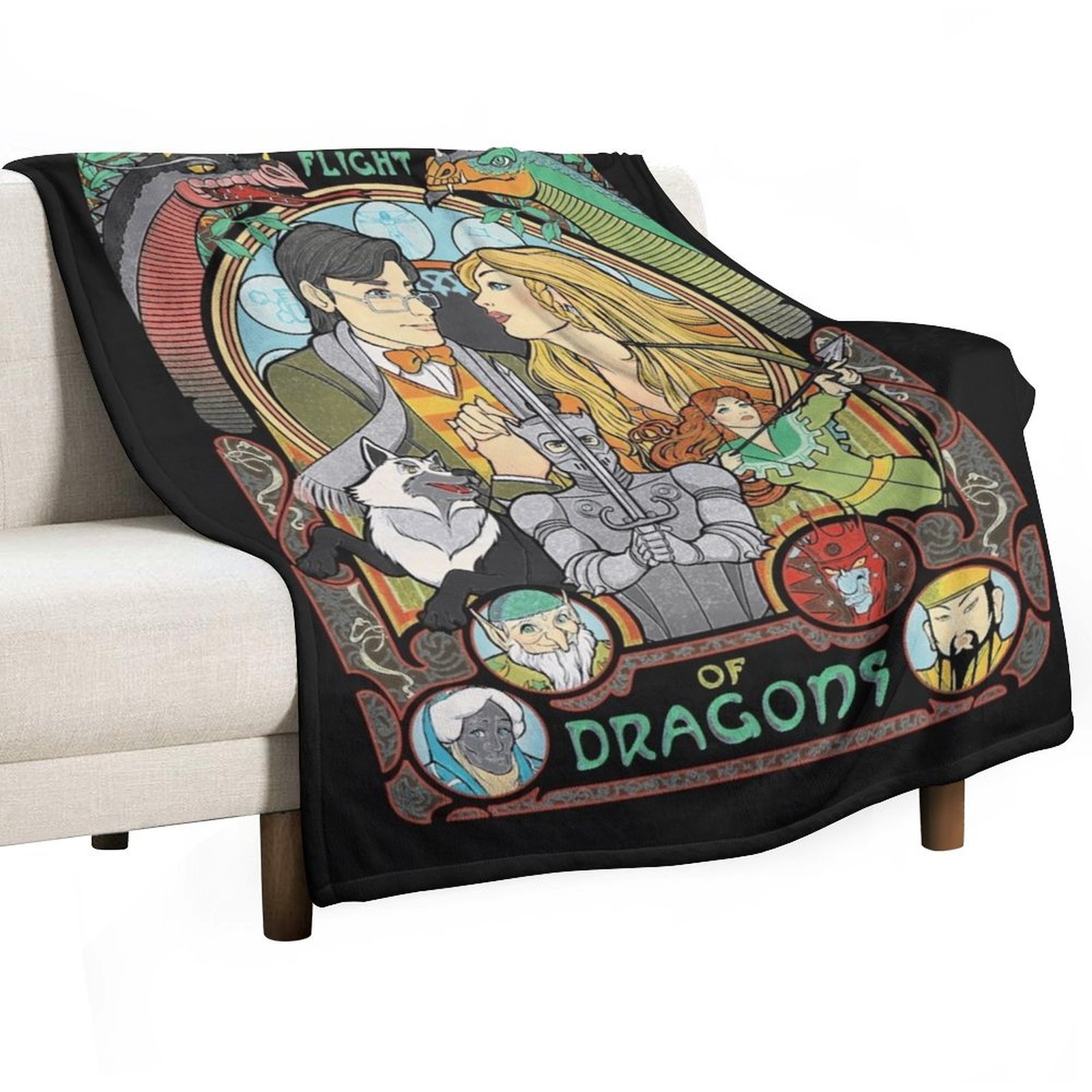 Home Decor Png - Flight of Dragons Essential T-Shirt.png Couverture