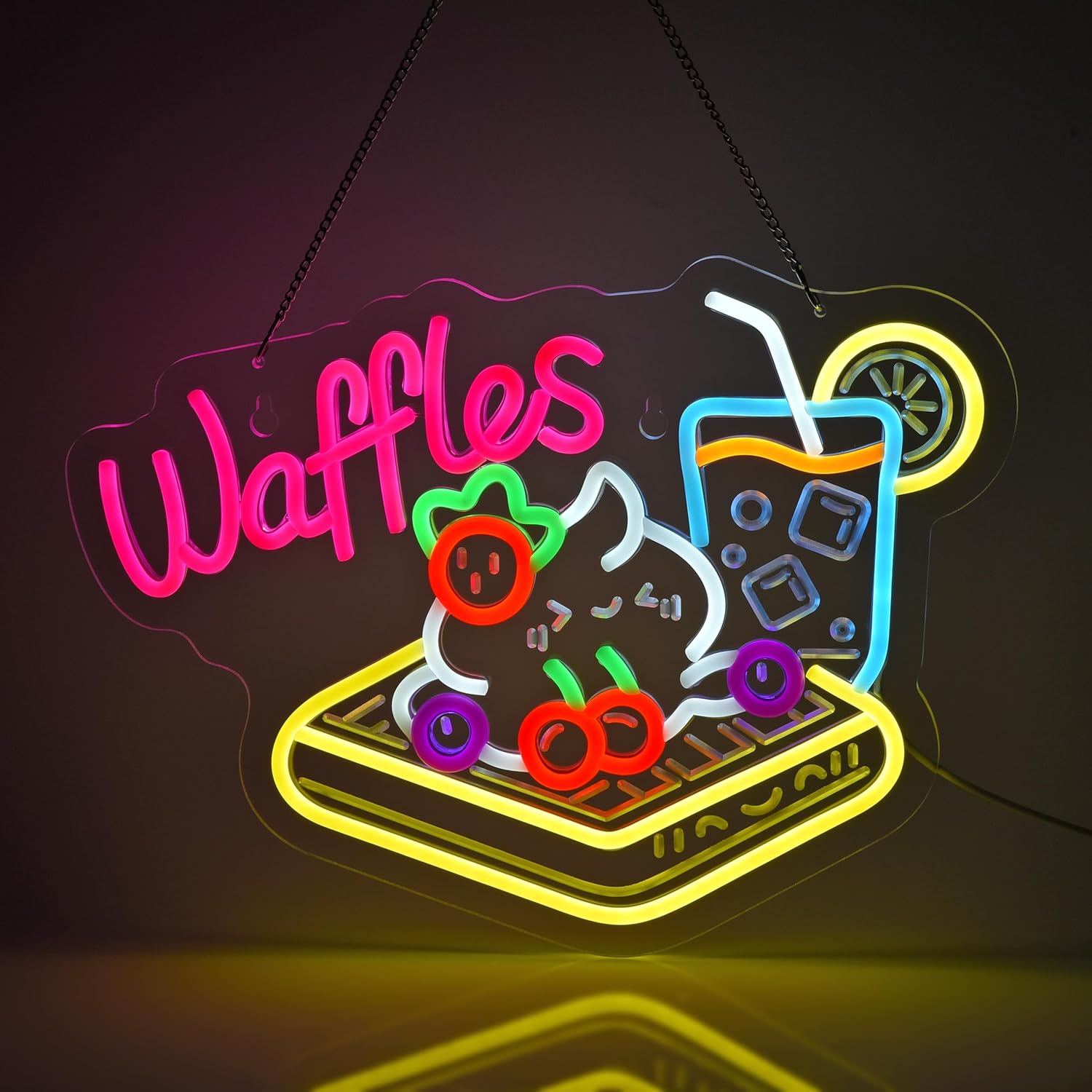 Home Decor Retail Stores - Enseigne néon LED USB « Waffles
