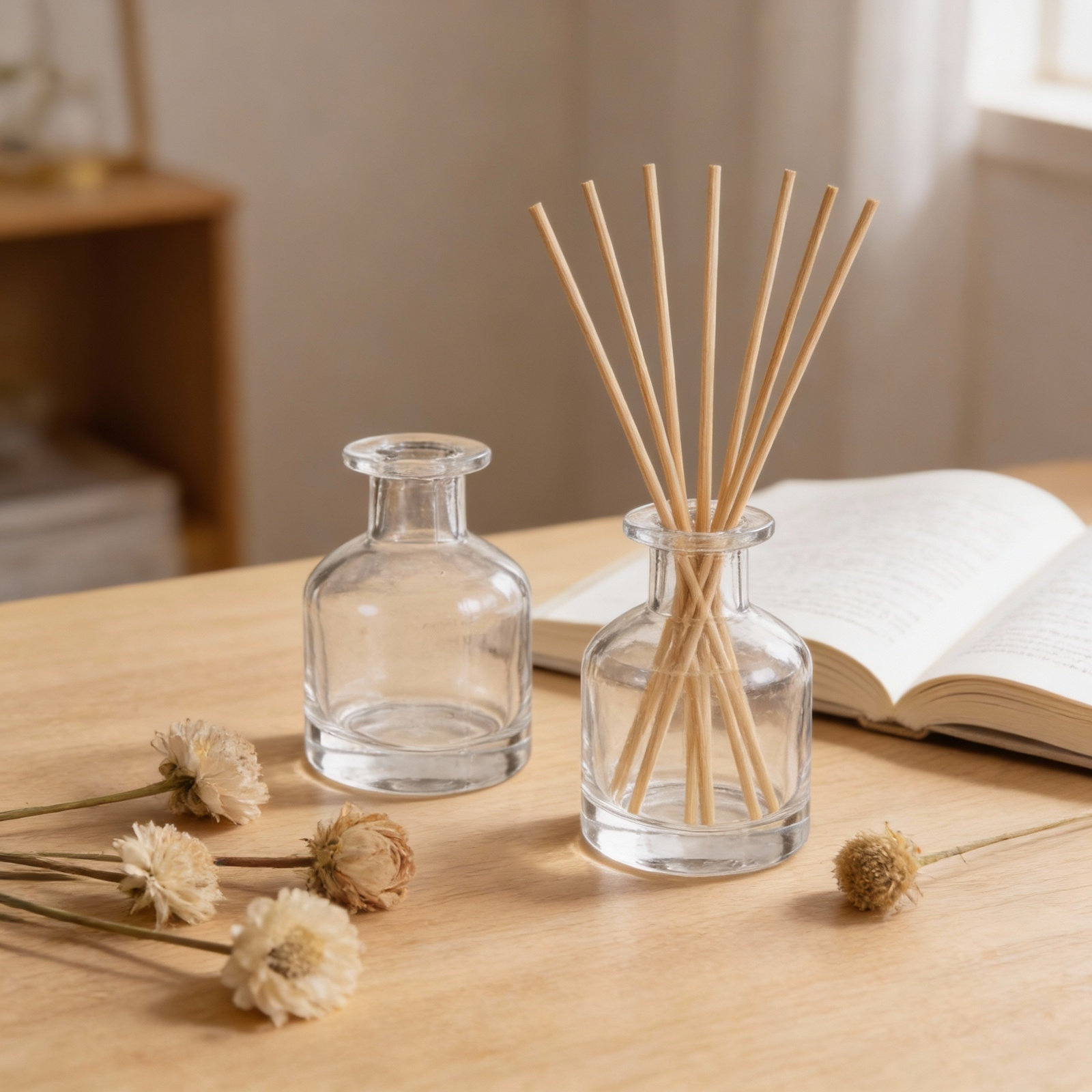 Home Decor Glass - Lot de 2 Bouteilles Diffuseurs en