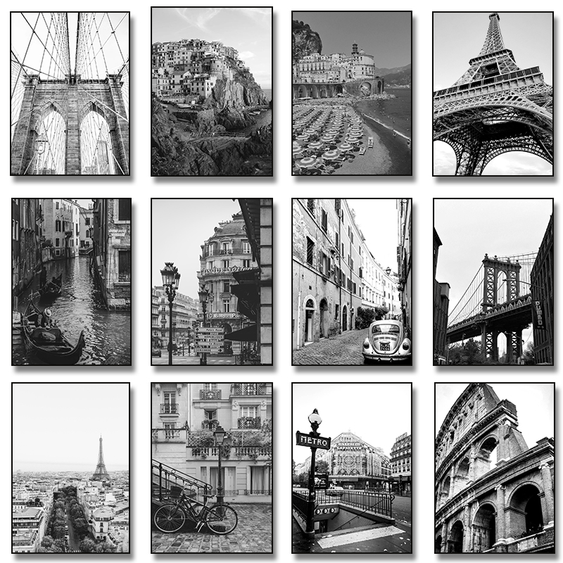 Home Decor New York - (Aucun cadre) Noir Blanc Ville New