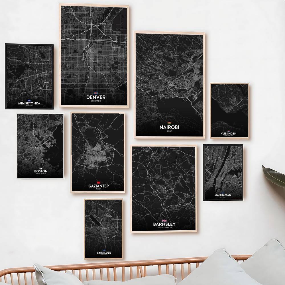 Home Decor New York - Affiche de carte de ville personnalisée