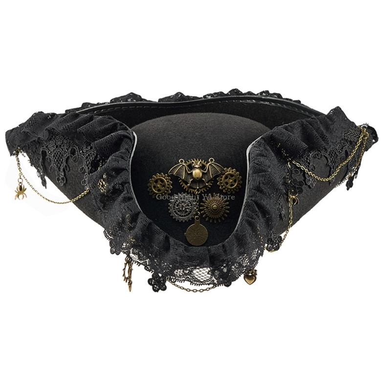 Victory Home Decor - Hat pirate matériel chauve-souris en dentelles