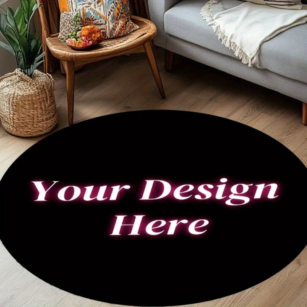 Home Decor Logo Design - Tapis rond antidérapant personnalisé avec votre