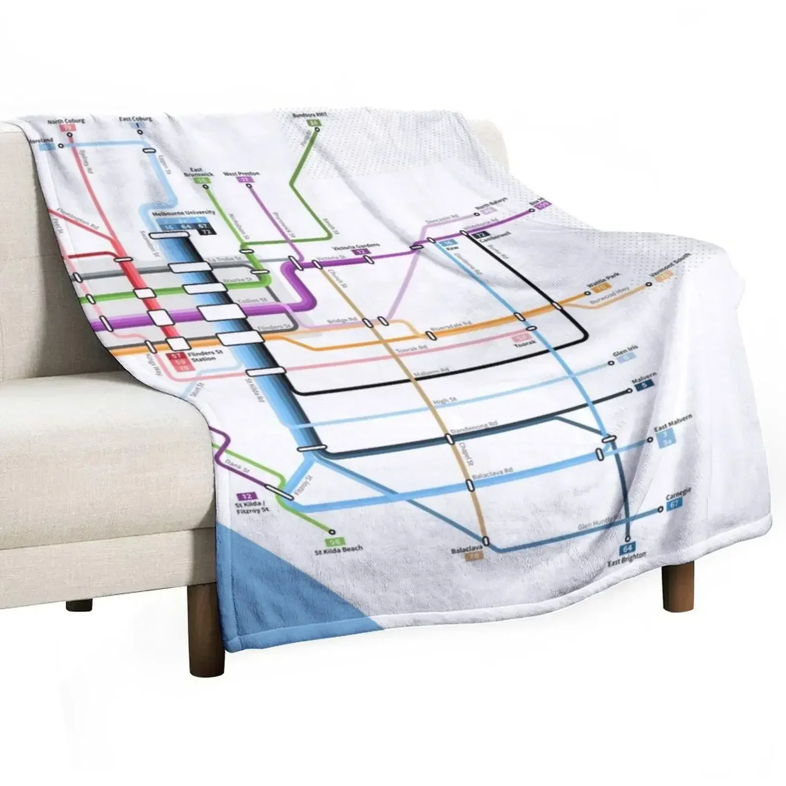 Home Decor Melbourne - Couverture décorative avec carte du réseau