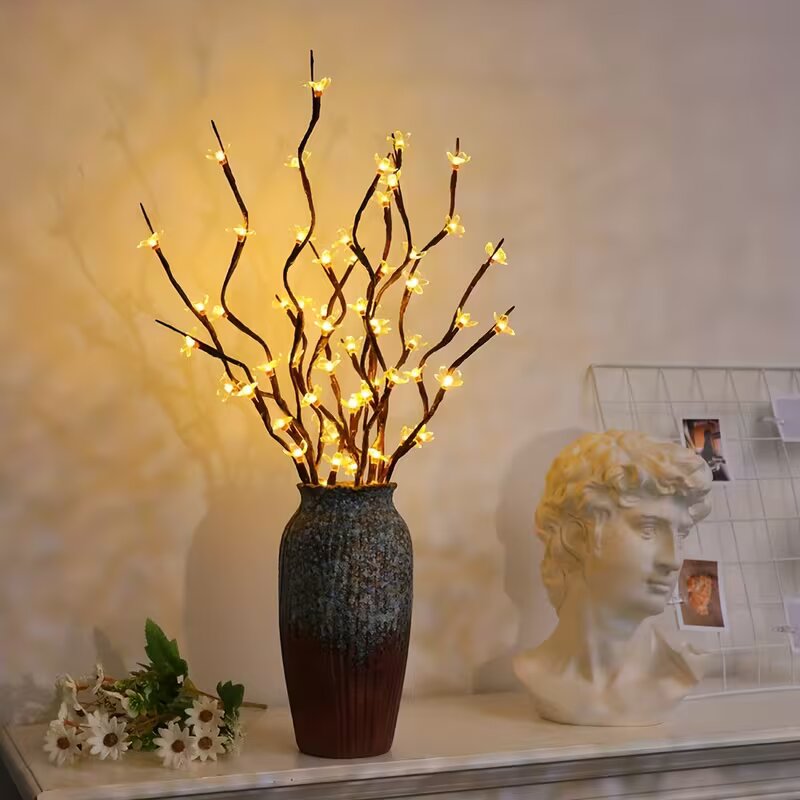 Home Decor Outdoor - Lampes de branche d'arbre à fleurs
