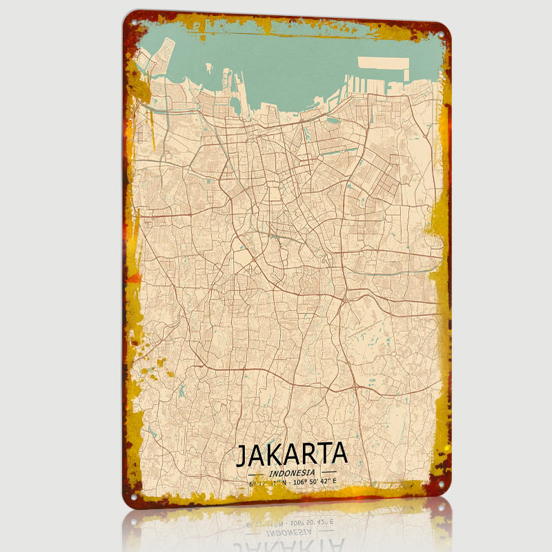 Affiche imprimée de carte Vint - Home Decor Jakarta avis et prix
