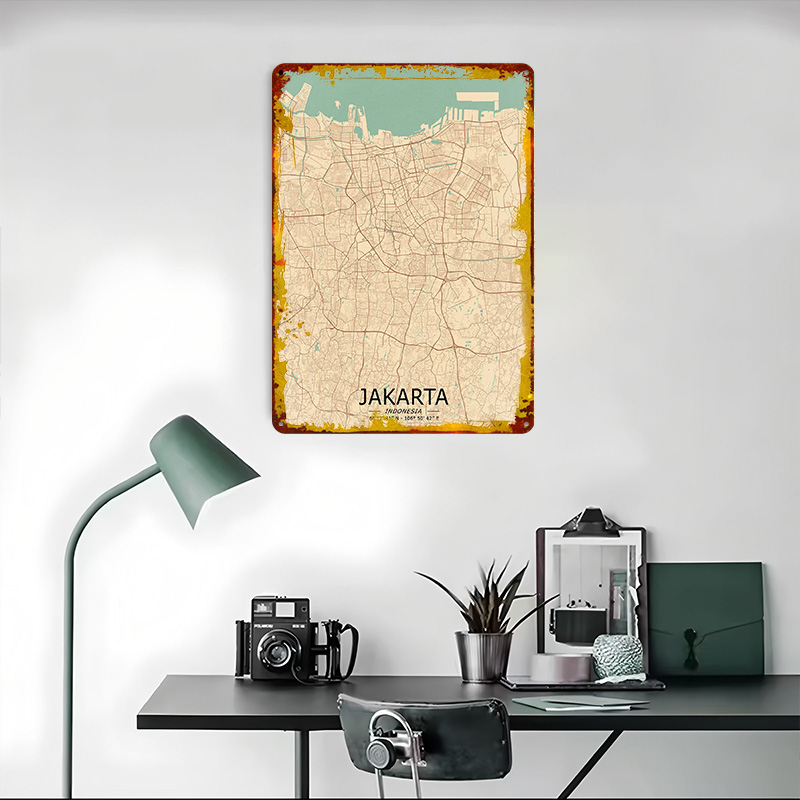 Affiche imprimée de carte Vint - Home Decor Jakarta avis et prix