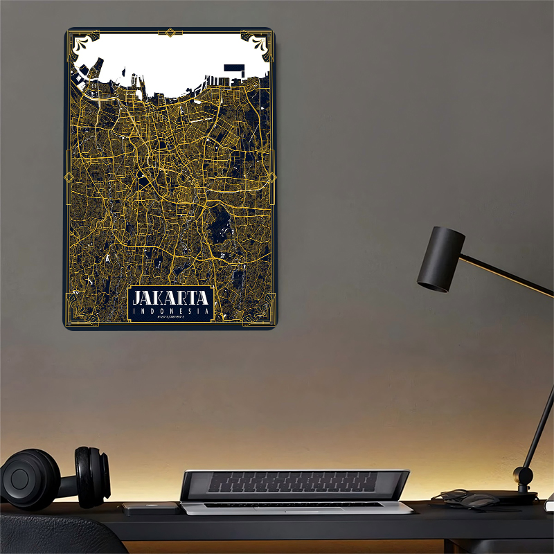 Affiche Art Déco Carte de la V - Home Decor Jakarta avis et prix