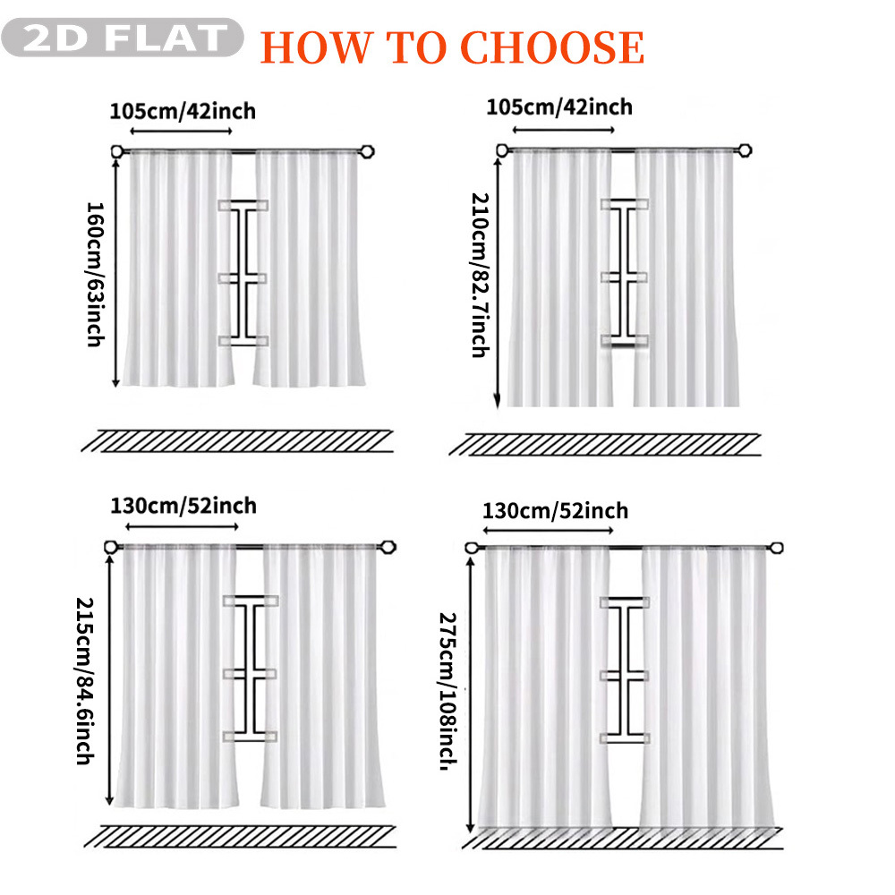 Rideaux transparents plats 2D  - Home Decor Fabric avis et prix