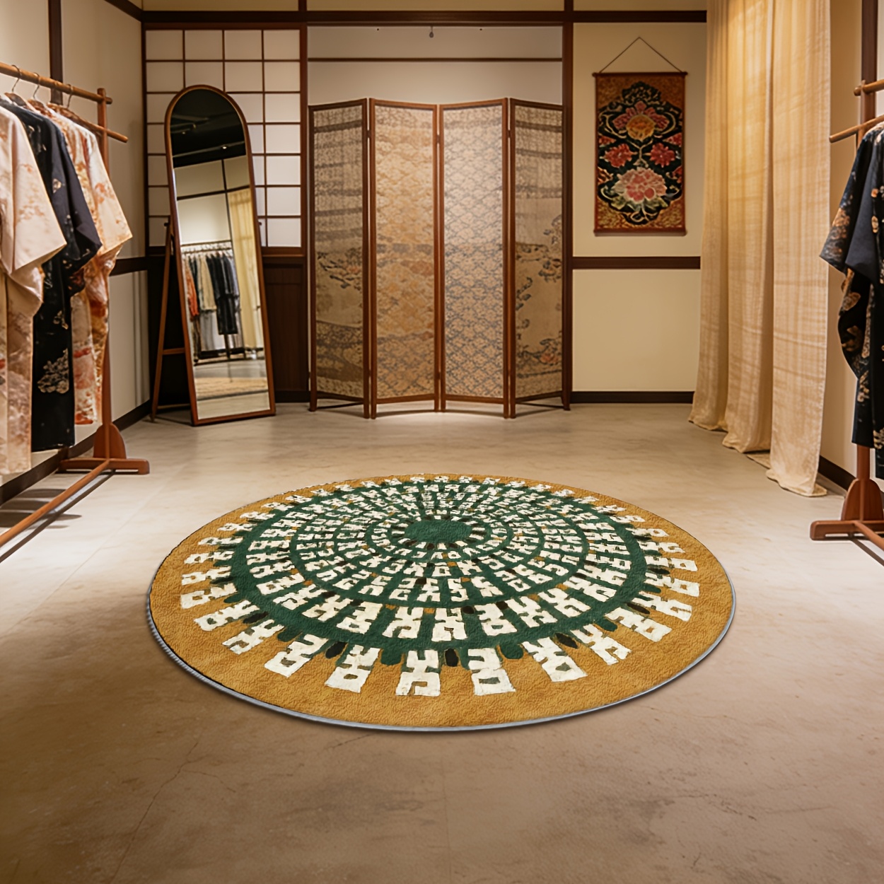 Tapis rond antidérapant à moti - Home Decor Retail Stores avis et prix