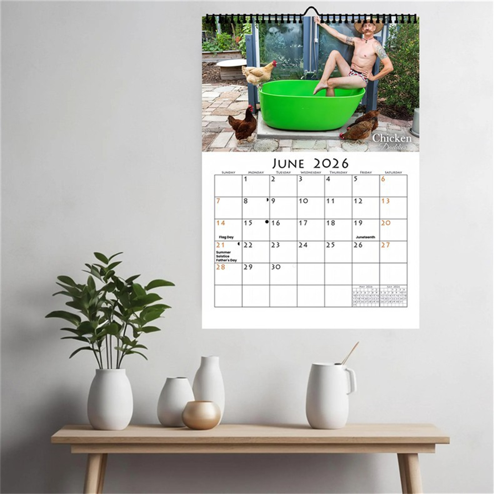 Calendrier mural poulet papa d - Home Decor Happy avis et prix
