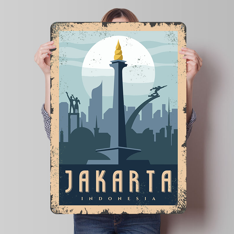Affiche métallique de voyage J - Home Decor Jakarta avis et prix