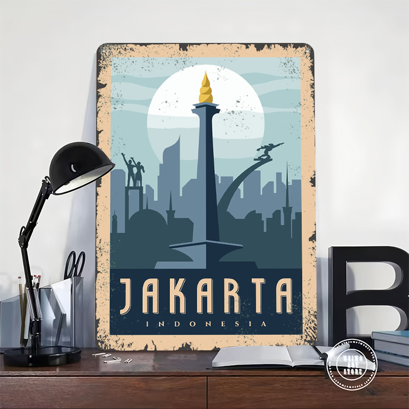 Affiche métallique de voyage J - Home Decor Jakarta avis et prix