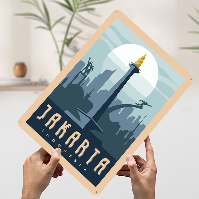 Affiche métallique de voyage J - Home Decor Jakarta avis et prix