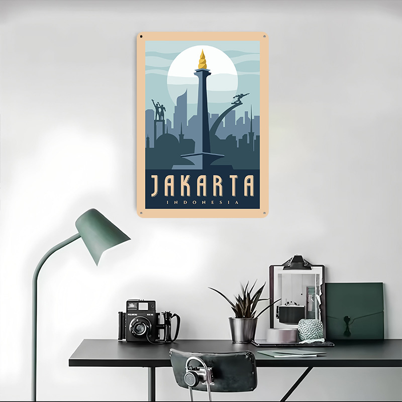 Affiche métallique de voyage J - Home Decor Jakarta avis et prix