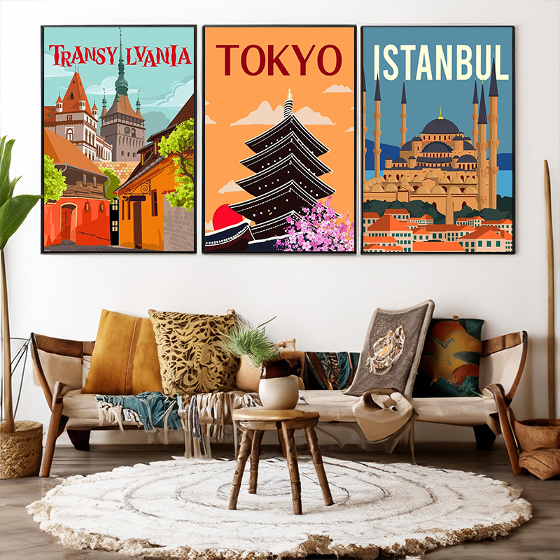 Affiches de voyage style rétro - Home Decor Jakarta avis et prix